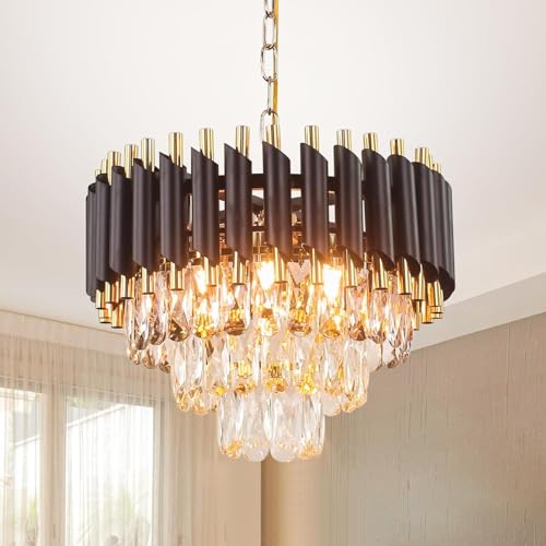 ADWAIT Modern K9 Crystal Black Gold Chandeliers
